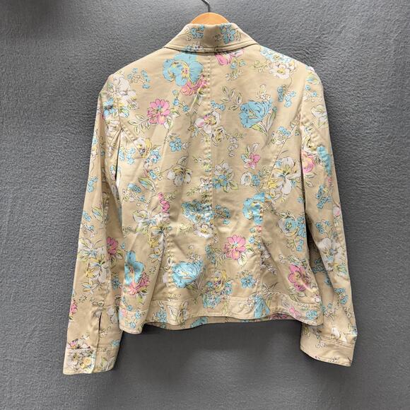 Oscar de la Renta Jacket Womens 10 Floral Button Up Lined + Pockets Vintage - Picture 4 of 9